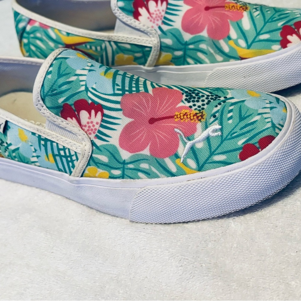 Brand New PUMA Bari Slip On Tropical Floral Women’s Sneakers - Size 7 - box 3 - Picture 3 of 9